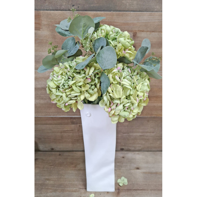 Ensemble 4 pièces de hortensia et eucalyptus, Vert