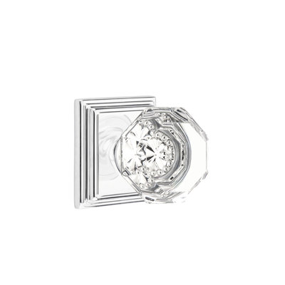 Privacy Old Town Clear Crystal Knob with Wilshire Rose