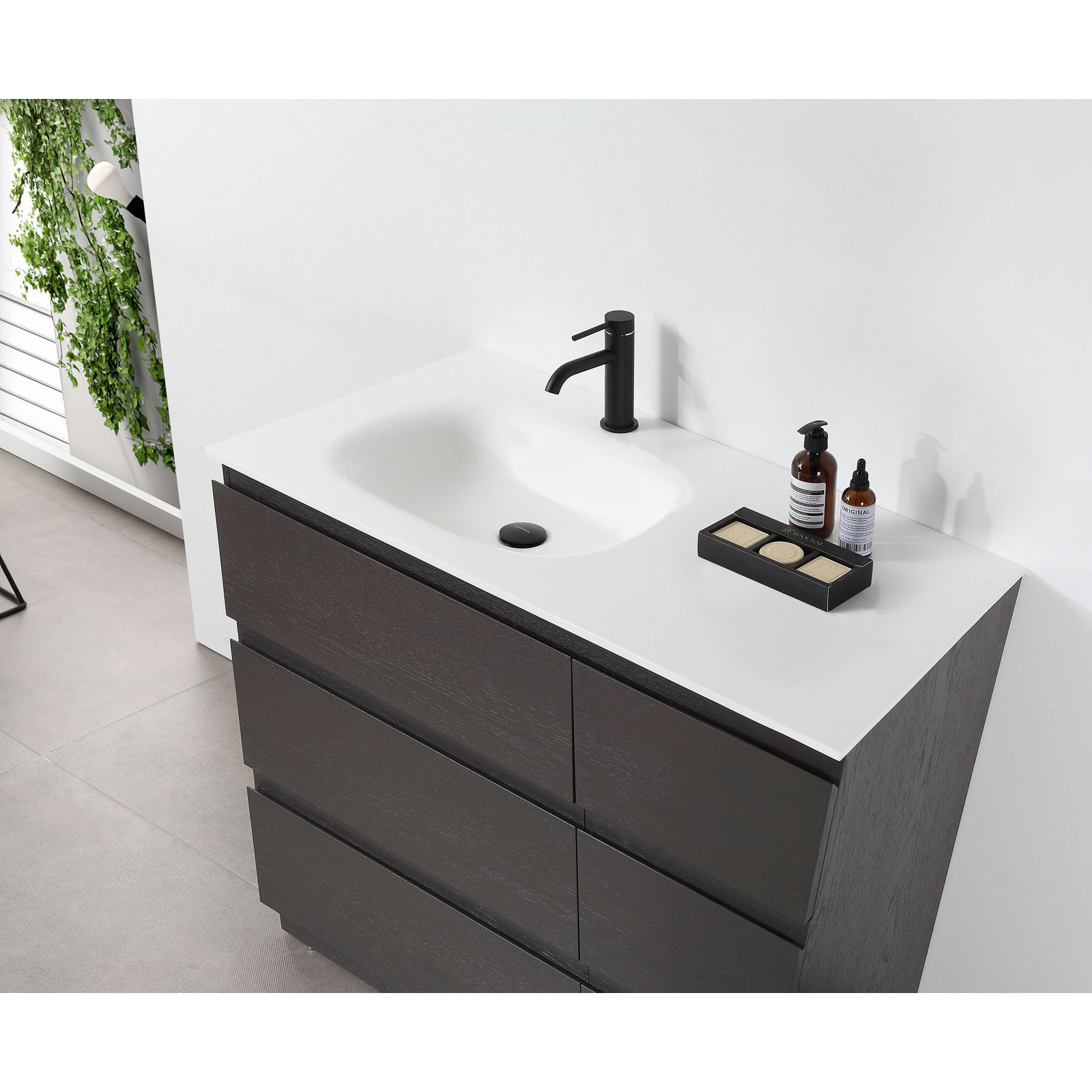 Arla 42'' Single Bathroom Vanity, Charcoal