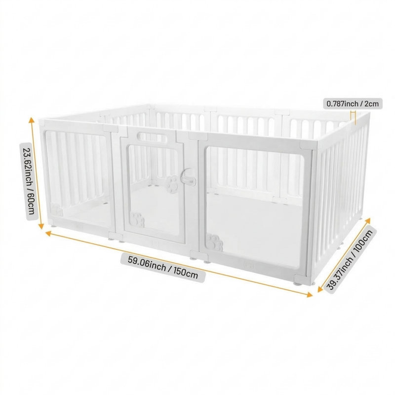 Enclos pliable pour petits chiens, idÃ©al pour contenir les chiots, convient Ã©galement aux chats ou aux lapins, peut servir d'espace de mise bas Ã  l'intÃ©rieur grÃ¢ce Ã  sa porte, la configuration comprend sept panneaux et trois panneaux