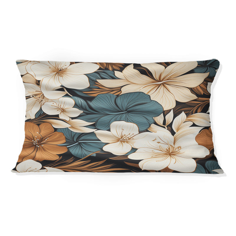 Coussin décoratif monochrome imprimé à motif sérénité tropical I