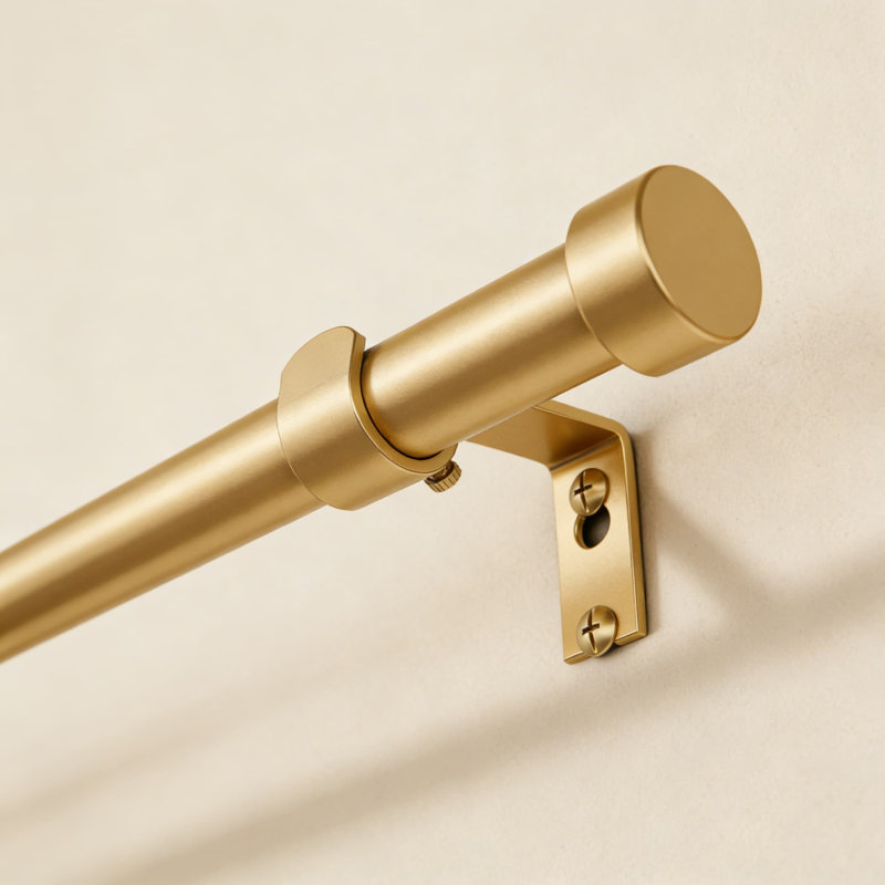 Tringle à rideaux réglable robuste, tringle à rideaux en acier de 1 pouce de diamètre avec faiteaux modernes, supporte jusqu'à 30 lb, installation facile pour les fenêtres de 20 à 56 pouces