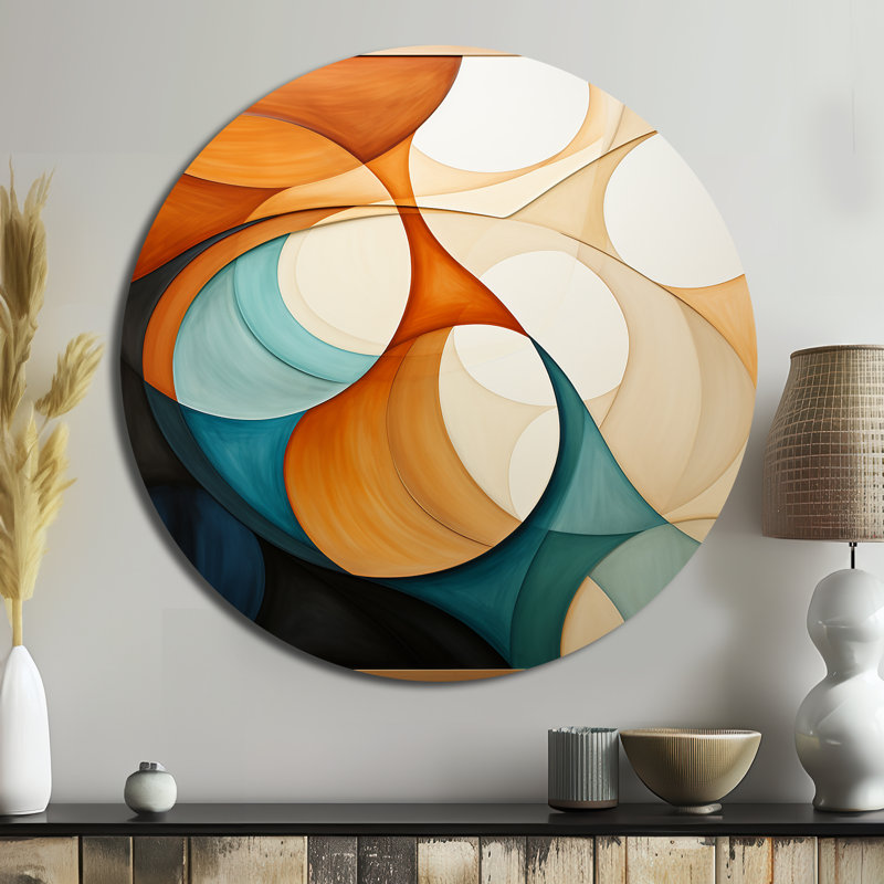 Emmett - Décoration abstraite ronde en métal, H 23 po x l 23 po