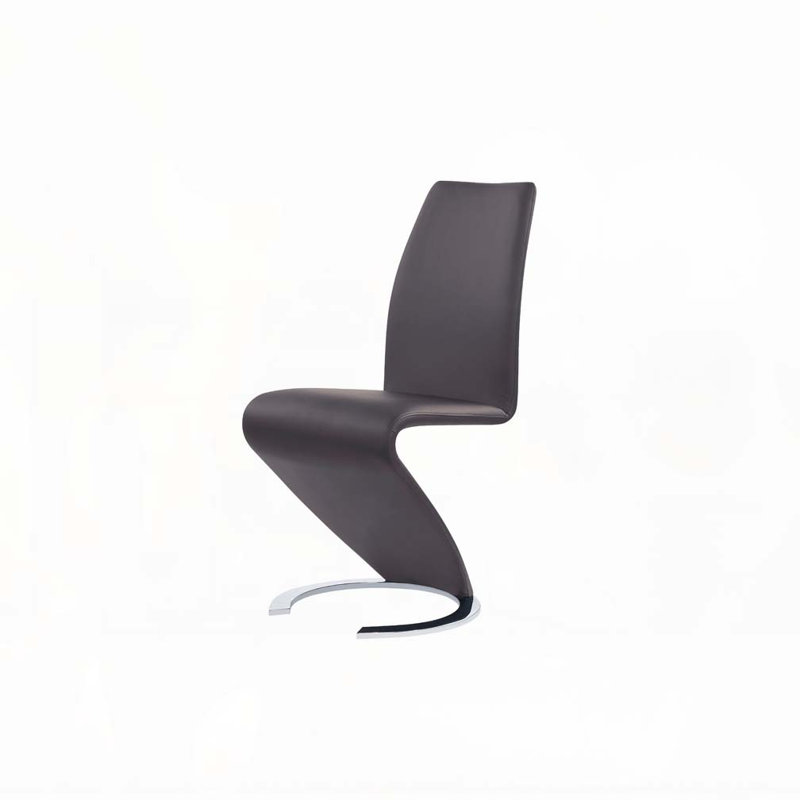 Chaise de salle à manger en similicuir, Gris