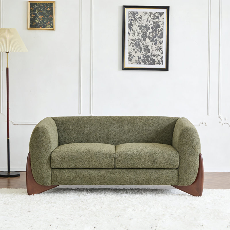 Revêtement en sherpa surdimensionné avec coussins amovibles, Vert olive