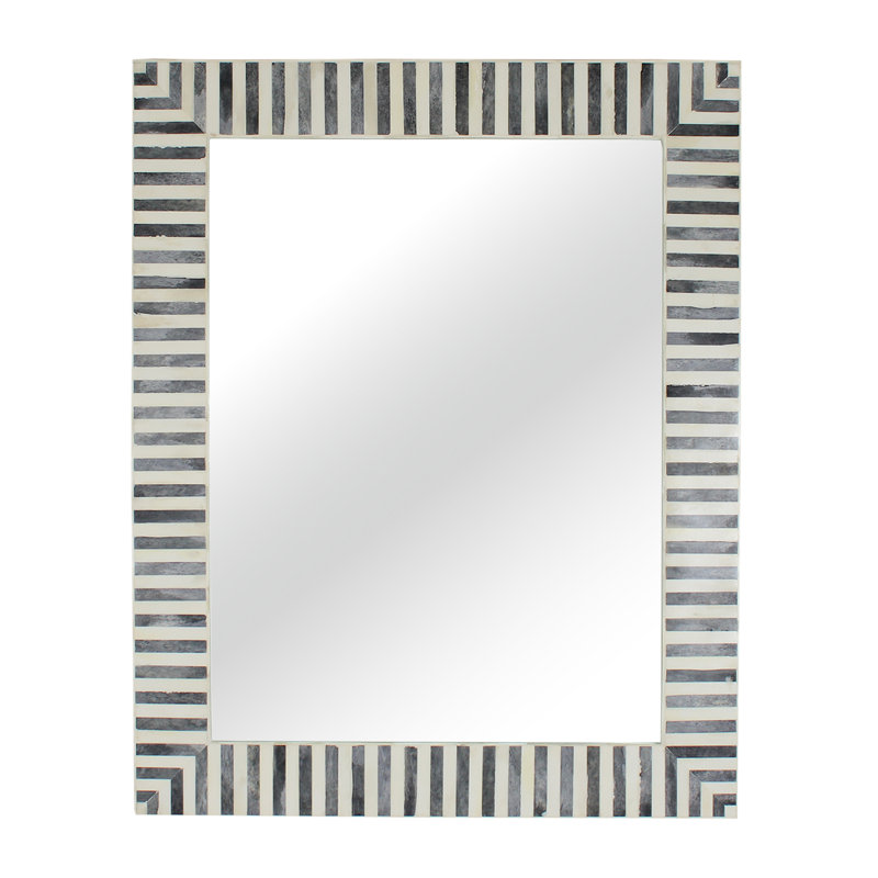 Demson Bone Rectangle Mirror, Gray