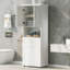 Grande armoire de salle de bain avec panier à linge-403078770