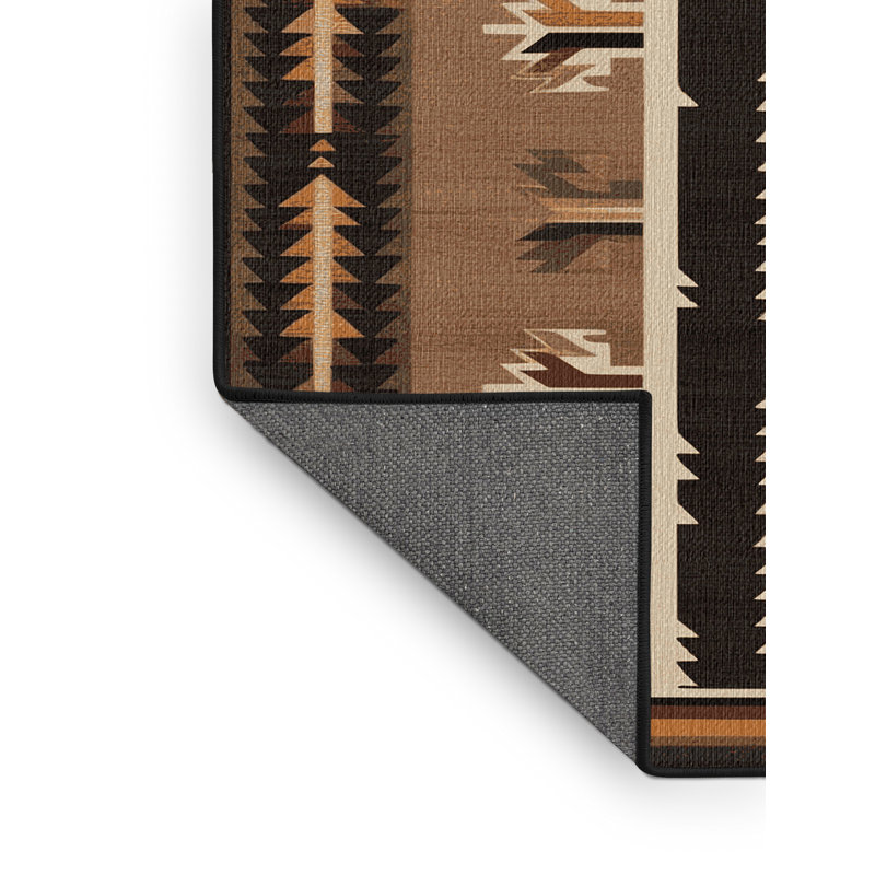  Washable Arrowhead Geometry Southwestern Area Rug, Square 3'