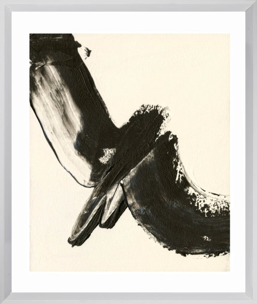 Black Expression I Abstract - Single Picture Frame Print, Matt White, 164.592 cm H x 136.652 cm W