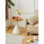 Table basse ronde blanche et bois