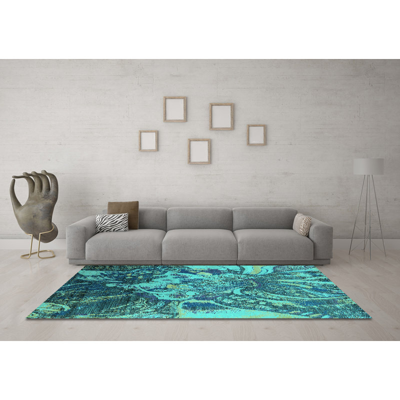 Breydon Performance Abstract Indoor Rug, Square 6'