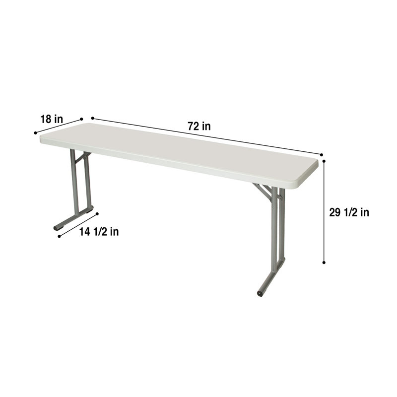 72'' Light Gray Plastic Folding Seminar Table with Steel Frame