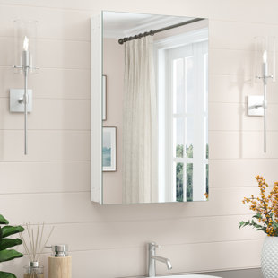 W H Frameless Medicine Cabinet Mirror Adjustable