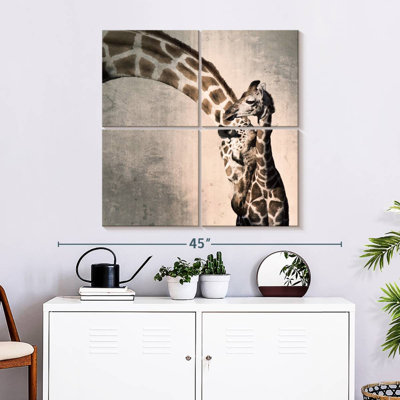 Mother And Son Giraffe