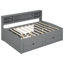Lit de jour gris avec 2 armoires de chevet, 4 tiroirs et rangement supérieur fonctionnel-594614771
