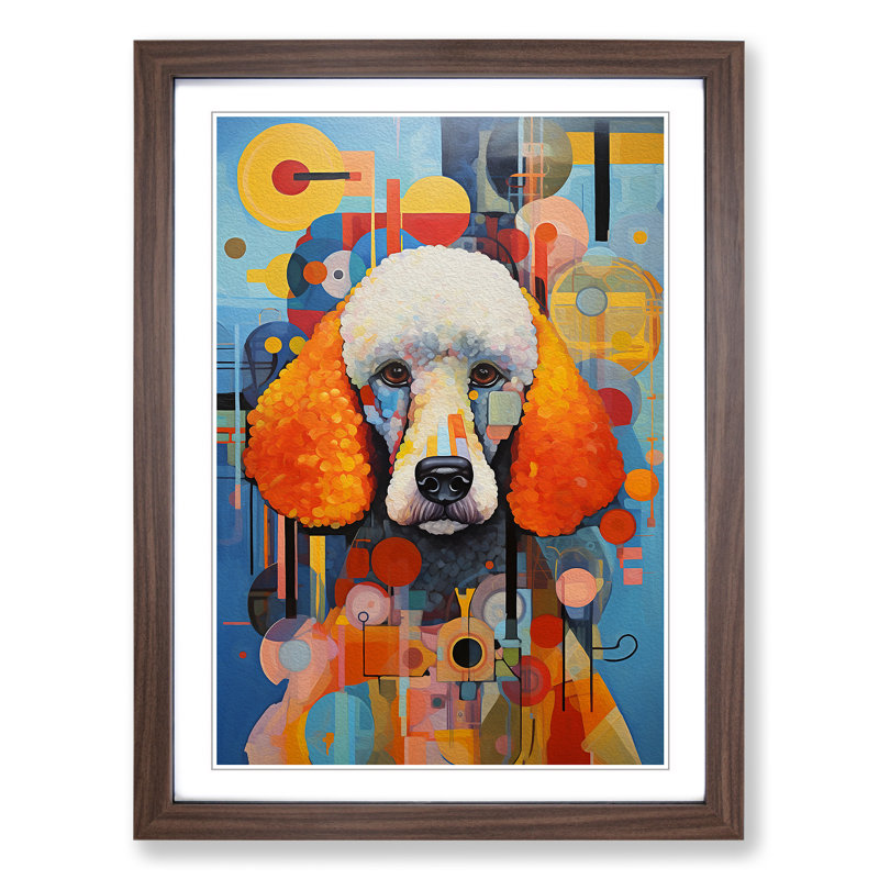 Poodle Constructivism - Framed Print, Walnut, 46cm H x 34cm W x 2cm D