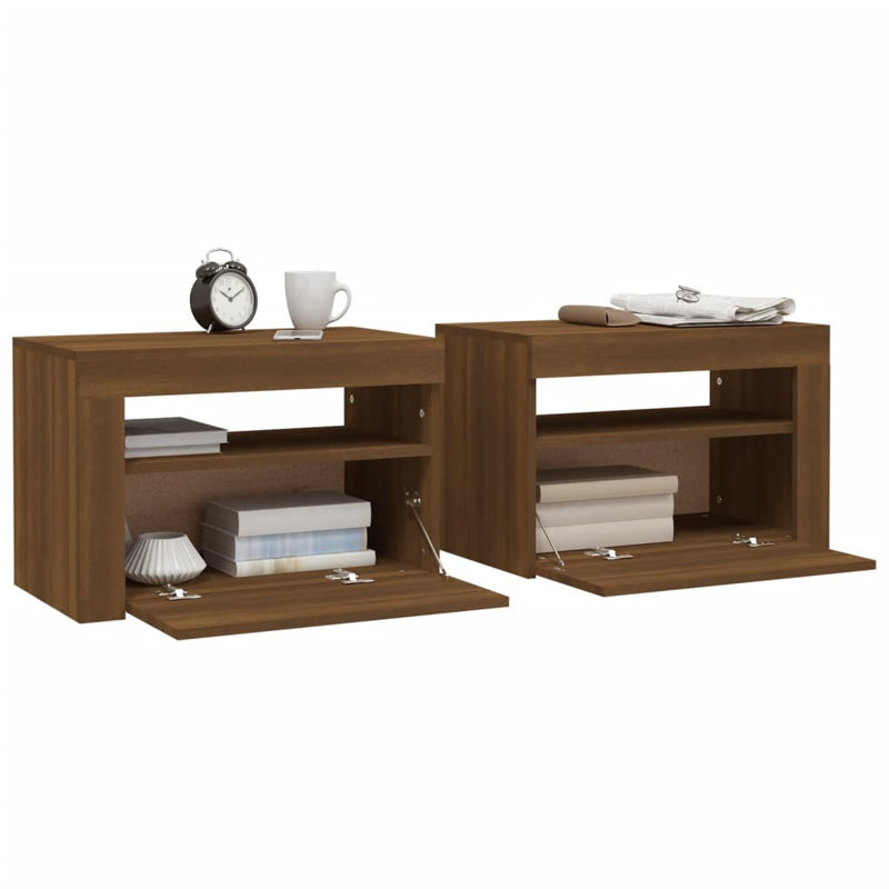 Table de chevet Winnex en brun