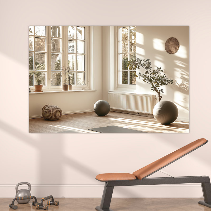  Perea Rectangle Frameless Wall Mirror Set  Home Gym & Bathroom Mirror Anti-Fog with Tempered Glass & 3-Year Warranty (1 PCS )