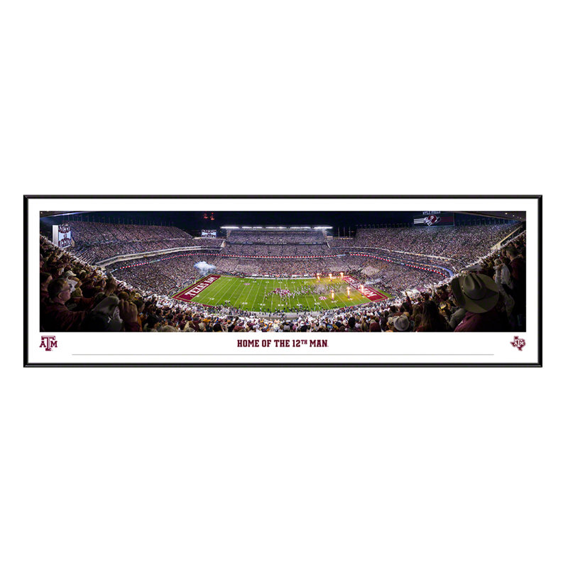 Texas A&M Football, affiches et impressions encadrées, Cadre noir, Pas de tapis, H 13,75 po x l 40,75 po x P 0,875 po