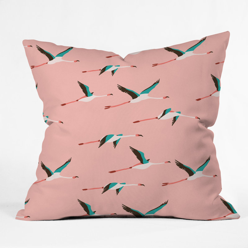 Coussin Holli Zollinger Flamingo, Rose, 16 po x 16 po