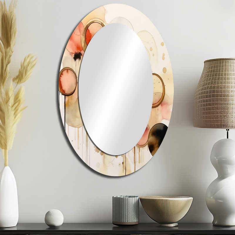 Miroir mural ovale moderne moderne boho chic, 36" x 24"