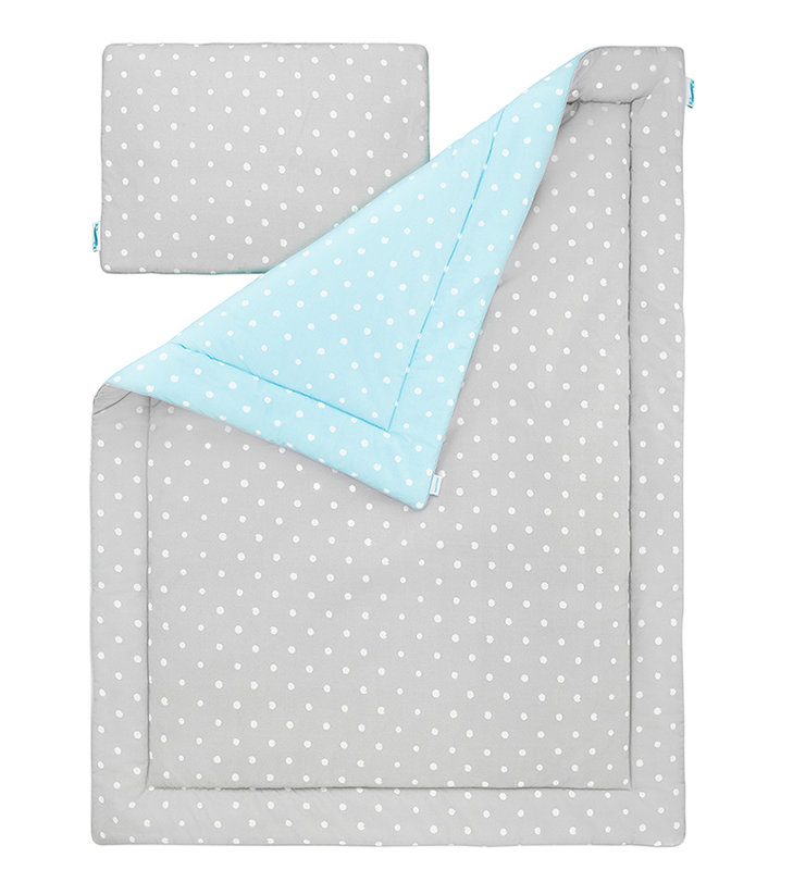 Winston 2 - Piece Cot Bedding Set, Mint/Grey