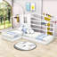 Lit plateforme simple en bois avec clôture et lattes Ikera-87937156