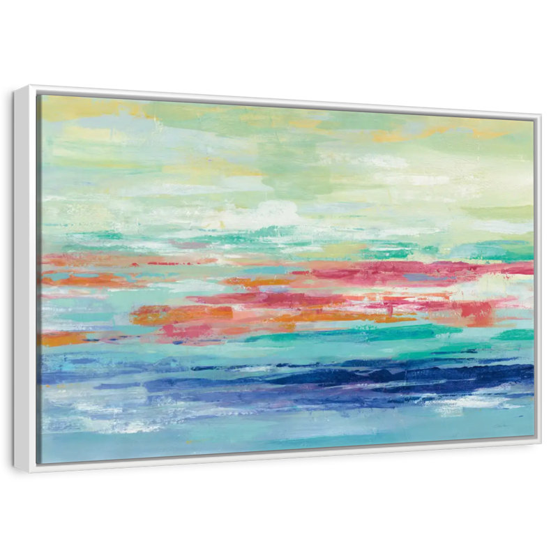 California Surf, 25 po x 17 po, Cadre flottant blanc