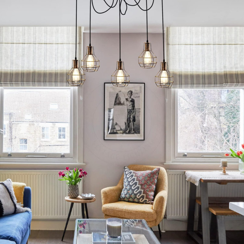 McAlester 5 - Light Cluster Pendant, Brushed Copper