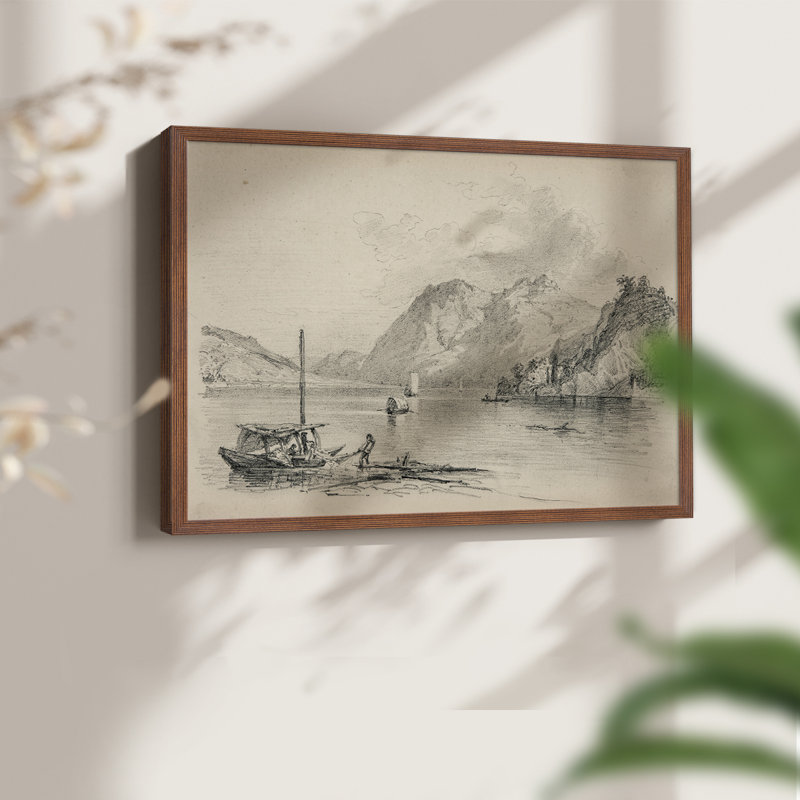 Croquis rétro - LXIX - Reproduction encadrée - Restickable, H 11 po x l 14 po, Noyer