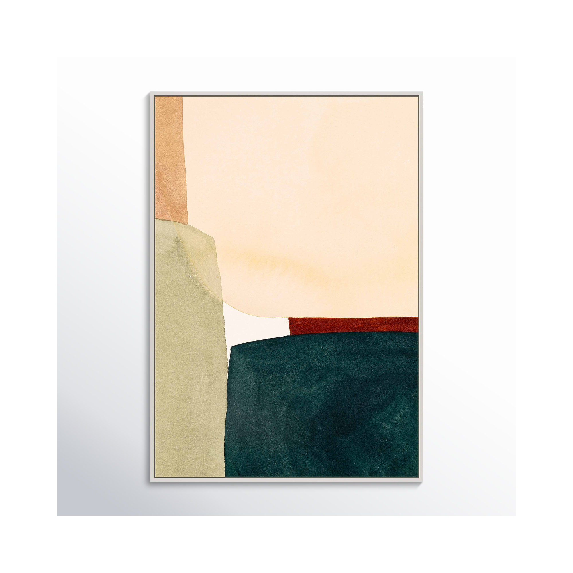 In The Depths Of Turquoise by Julia Balfour, 30" H x 21" W x 1.25" D, White Picture Framed Canvas