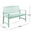 Banc charmant en bois couleur menthe pour l'intérieur et l'extérieur, ajoutant une touche d'élégance à votre espace.