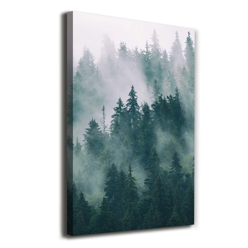 Fog Over The Forest - Wrapped Canvas Print