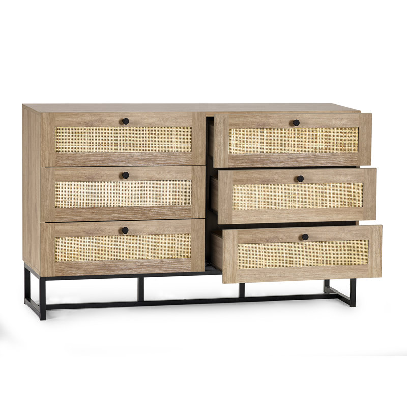 Reese 120cm W 6 - Drawer Chest of Drawers, Oak
