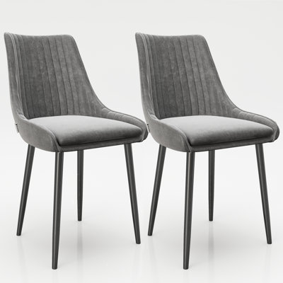 45cm H Polyester Blend Upholstered Metal Side Chair