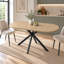 Extendable Oval Dining Table with Self-Storing Extension Leaf & Black Metal Spider Legs, Seats 4–6 People-888409261