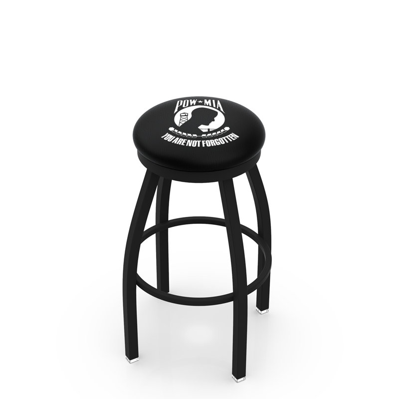 Tabouret tournant 30" pour les forces armées américaines, Noir froissé, POW / MIA