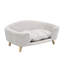 Structure de lit pour chien surélevée pour petit chien, lit en velours côtelé avec pieds en bois d'hévéa et mousse de soutien, beige, facile à assembler-1369472246-1354806406