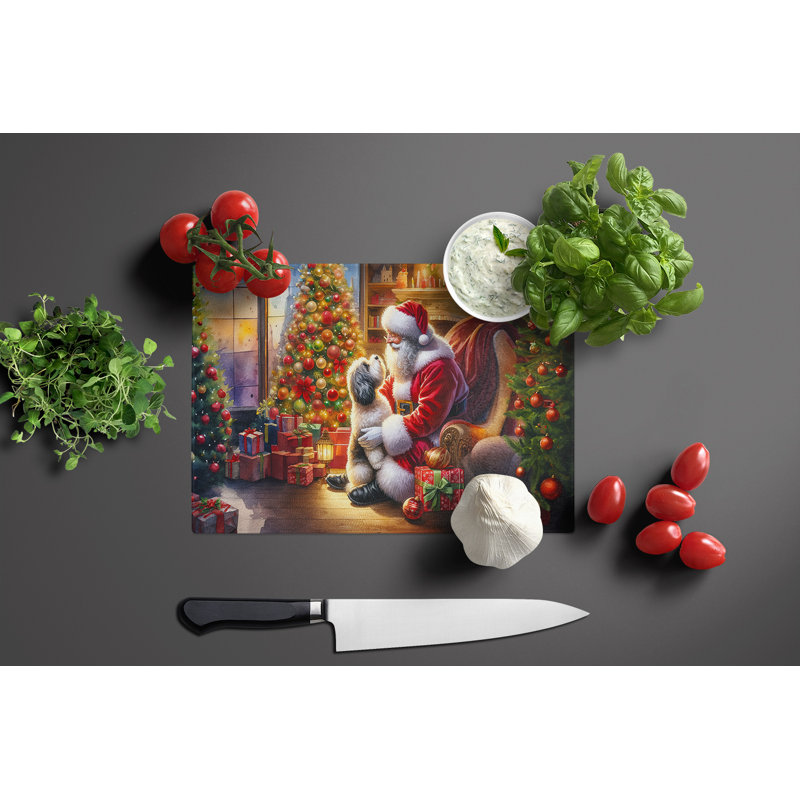 Planche à découper en verre Havanais et le Père Noël