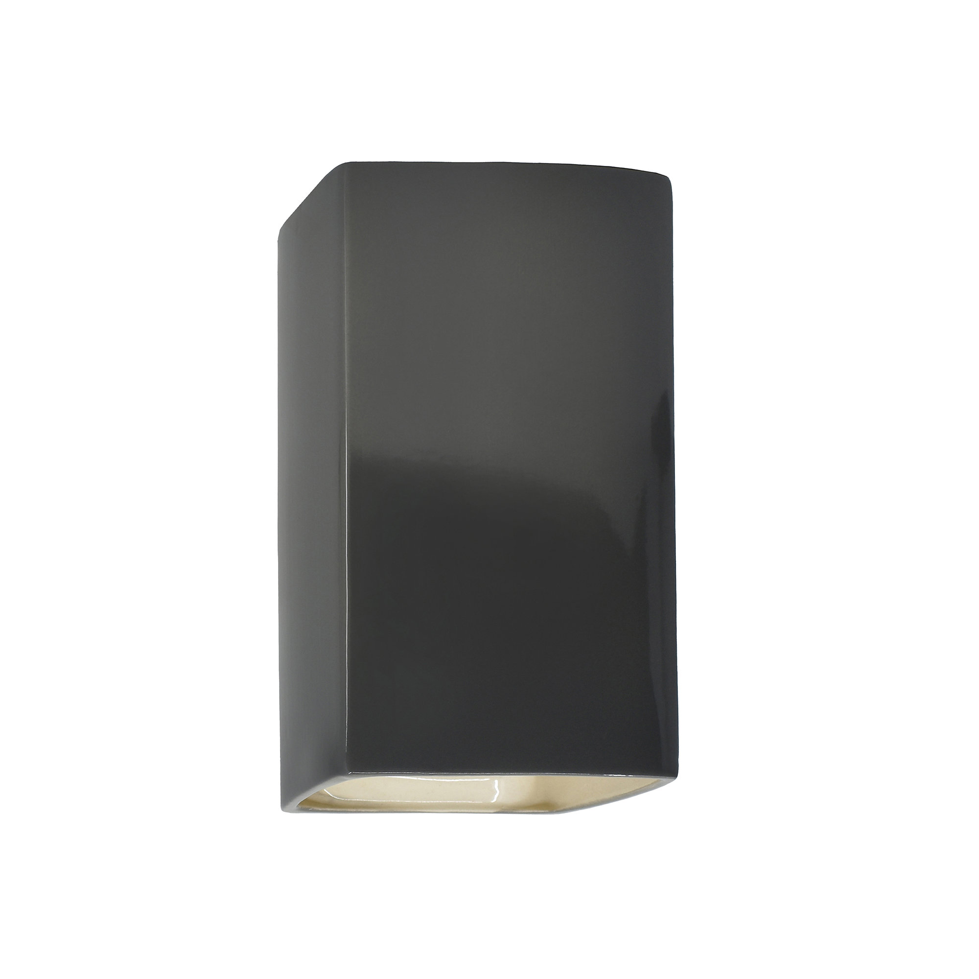 Nomad Outdoor Ceramic LED Wall Light, Gloss Gray, Integrated, 13.5" H x 7.25" W x 6.5" D