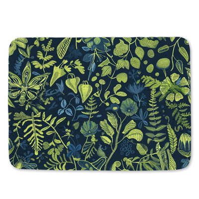 Botanical Print Nature Microfiber / Microsuede Bath Mat