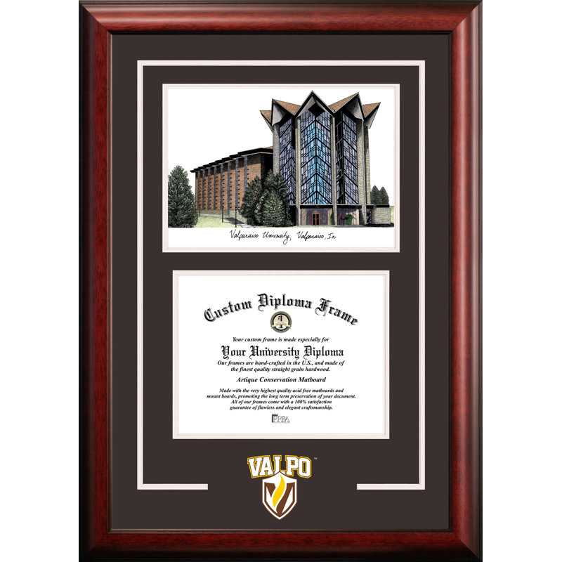 Cadre de lithographie à valparaiso crusaders et diplôme avec images campus NCAA