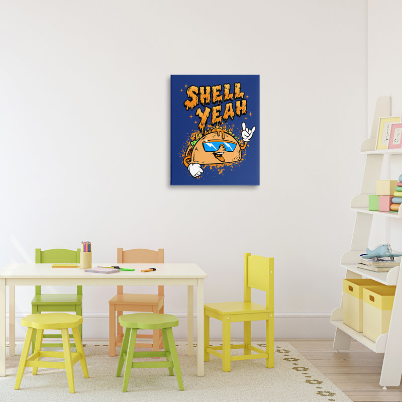«Shell Yeah», toile par Taco, conception de Jedco Brands, Inc., H 20 po x l 16 po