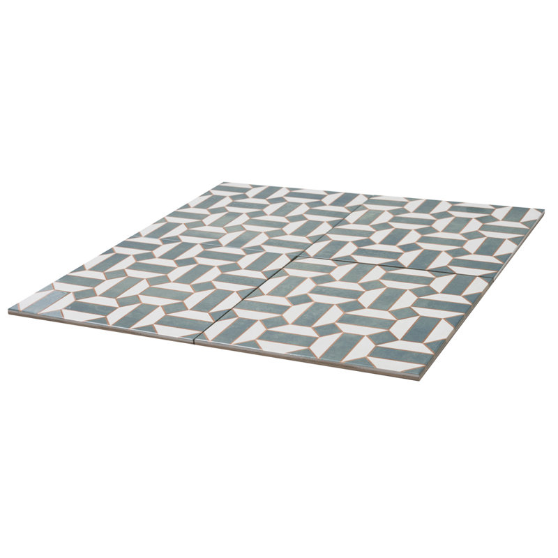 Gothic 10" x 10" Geometric Pattern Porcelain Floor and Wall Tile, Verde