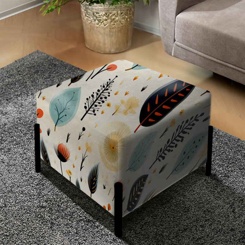Earthy Boho Eclectic Plants - Eclectic Square Ottoman