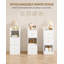 Slim Bedside Table, Narrow Side Table with 2 Drawers, Bedside Cabinet with Open Compartment, Adjustable Drawer Position for Bedroom, Living Room, 30 x 24 x 65 cm -1108487862