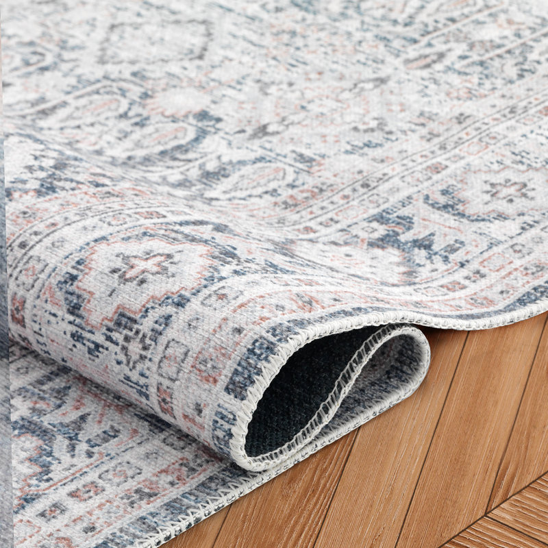 Tapis oriental en chenille tissé à la machine Markjello, Tapis de couloir 2 pi 6 po x 8 pi