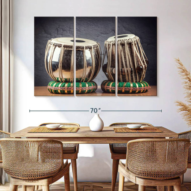 Abarca Tabla Drums, H 42 po x l 65 po