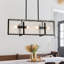 Lustre rectangulaire 4 lumières avec verre texturé