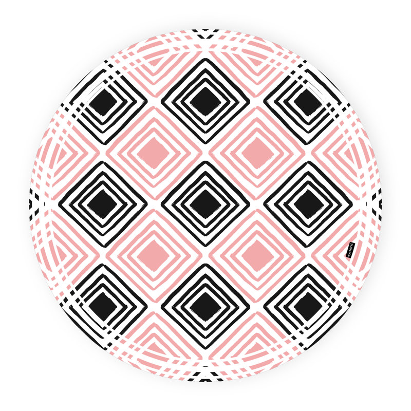 Harlem Non-Slip Geometric Indoor Doormat, Round 68cm